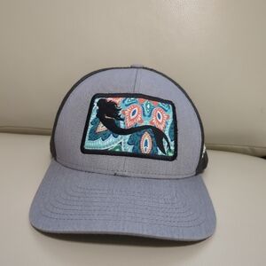 Pacific Headwear Mermaid Gray Trucker Hat with Colorful Patch, EUC
